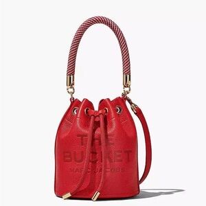 Marc Jacobs Leather Mini Bucket Bag True Red